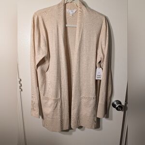 NWT Time and Tru Women's Beige Cardigan Large